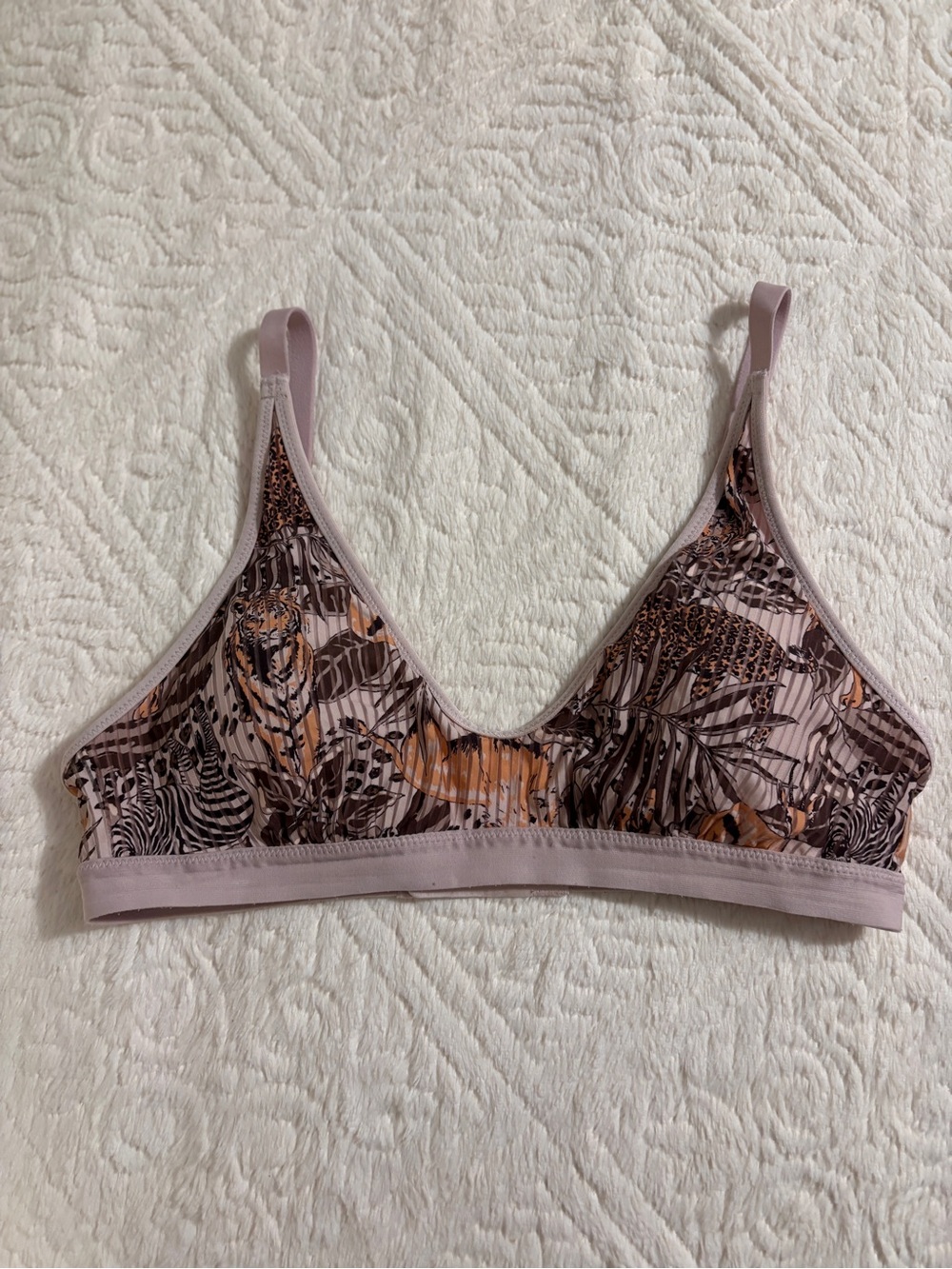 aerie Mauve Animal-Print Wireless Bralette
